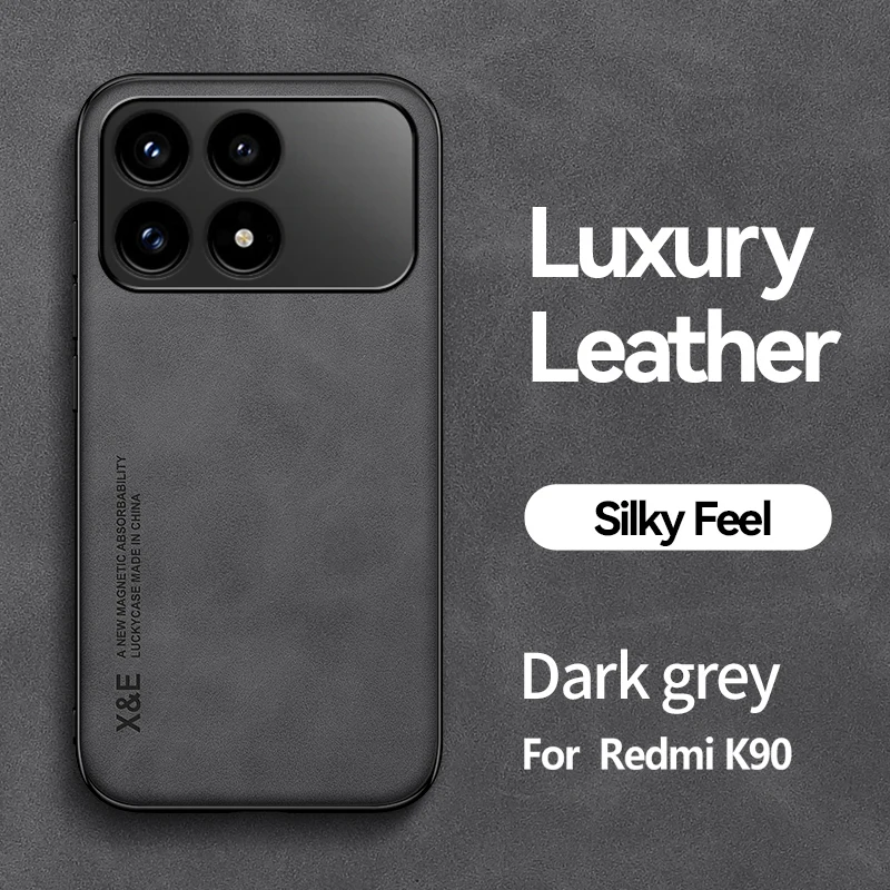 Luxury Leather Smartphone Case with Metal Plate Car Mount Feature