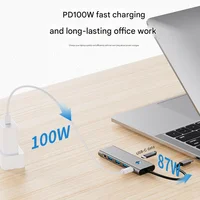 FC&EC 9-IN-1 USB C Docking Station TYPE-C HUB to HDMI 4K 60Hz with Screen off Button USB 3.0 5Gbps HUB 100W Fast Charge for Mac - Image 4