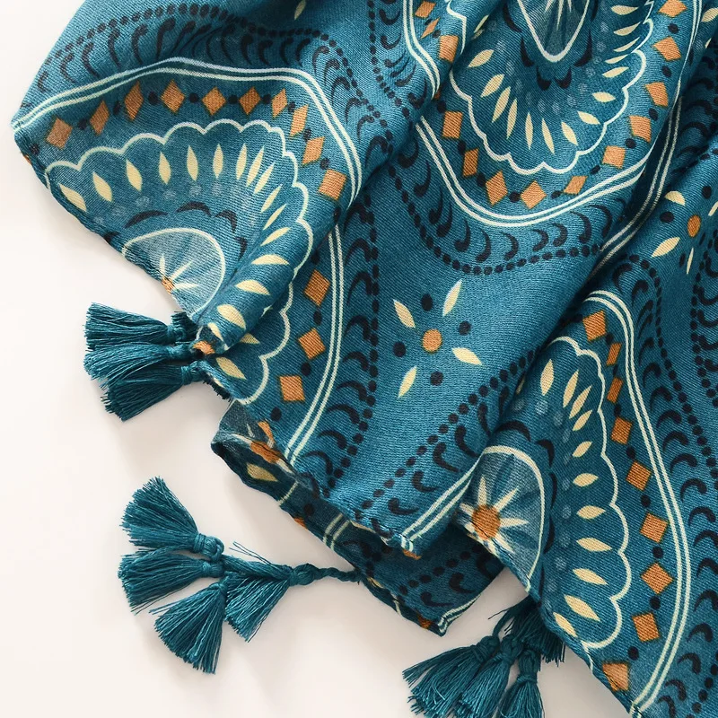 boêmio artesanal borlas decorativa lenço de seda