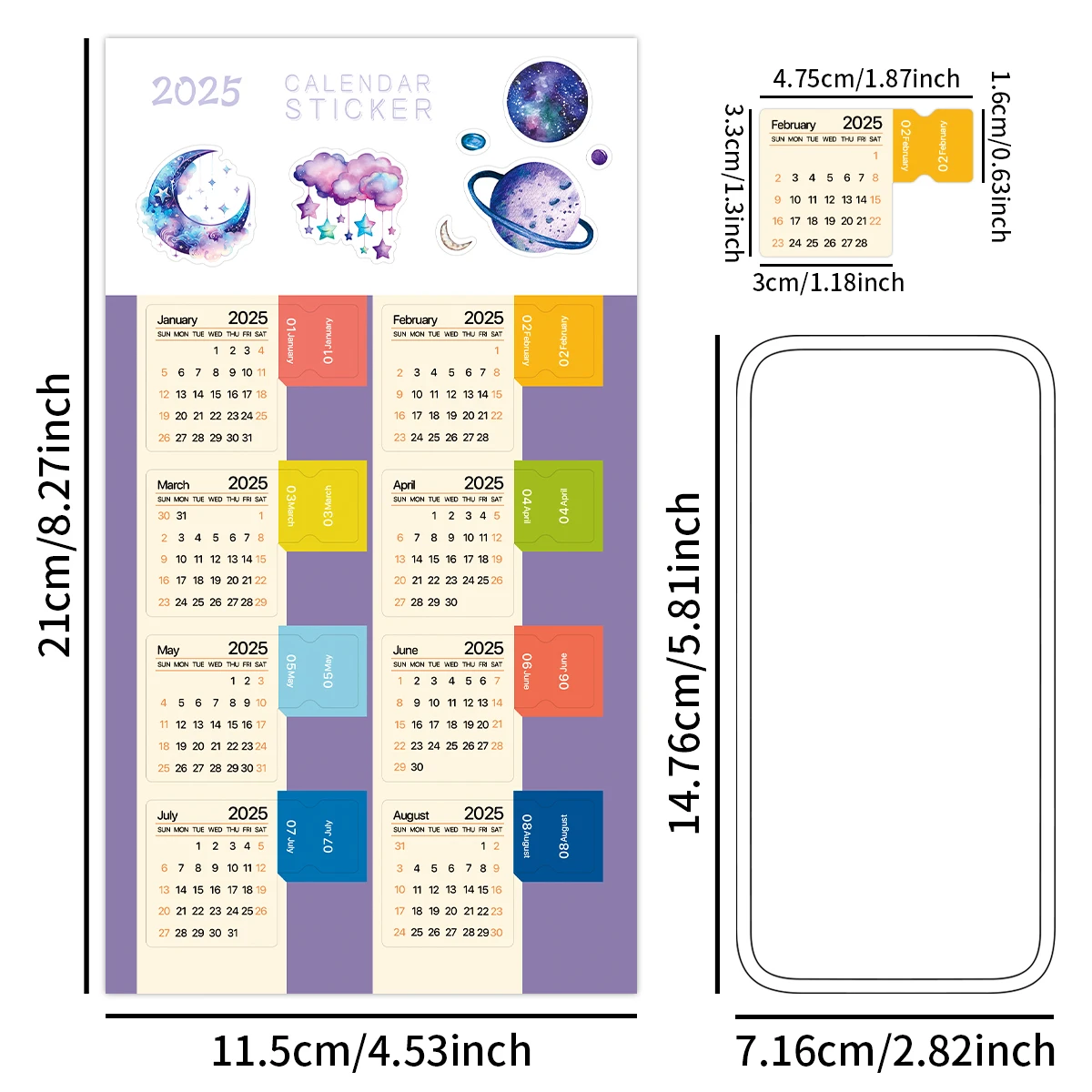 Calendar Stickers 2Sheets Monthly Index Tabs For Your Planner or Diary Decorative Planner Sticker For Notebook DIY Crafts