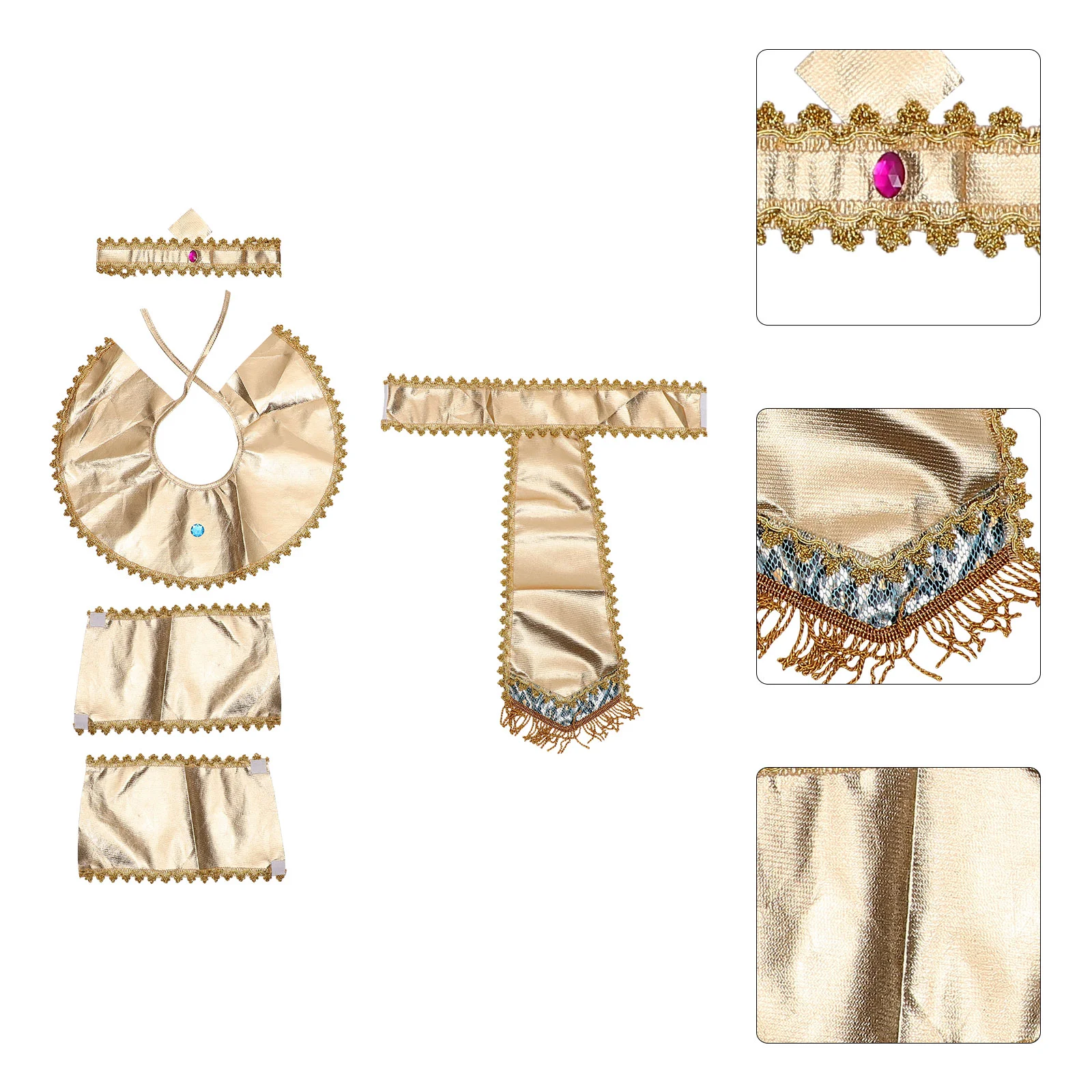 

Egyptian Costume Accessory King Pharaoh Egyptian Belt Egyptian Collar Wristbands Headpiece King Tut Cosplay Men Halloween