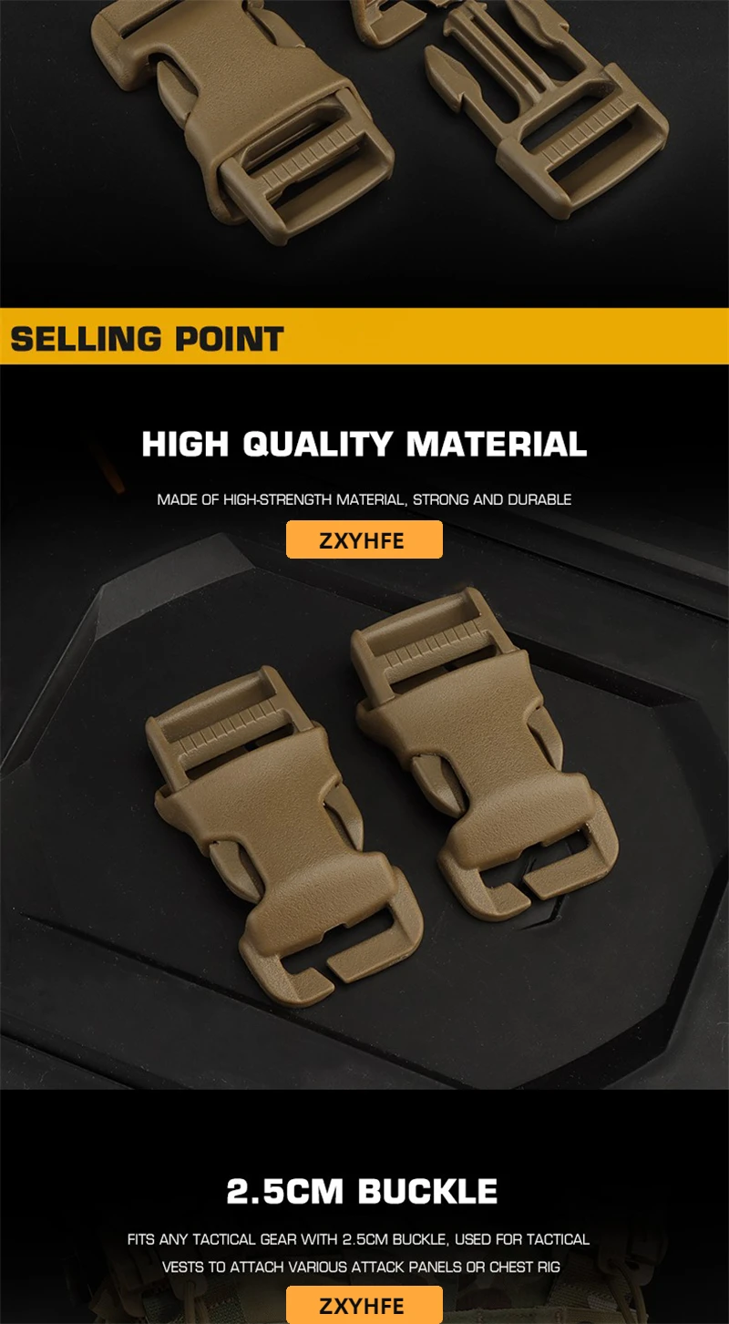 ZXYHFE Tactical Quick Attach Buckle QASM Camping Hiking Equipment Hunting Vest Backpack Accessories Outdoor Sports 1pieces