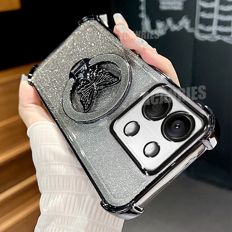 Plating Butterfly Holder Silicone Stand Case