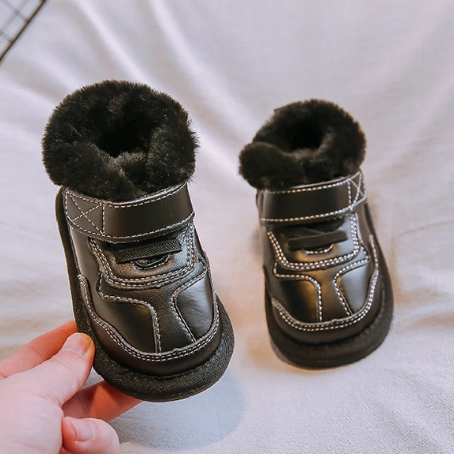 

Baby Soft Soled Walking Shoes Warm Plush Cotton Shoes Winter Children Snow Boots Girls Fashion Boots Boys Ankle Boots Kids Shoes