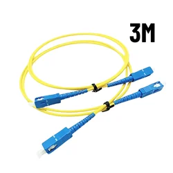 Pack of 10 Single Mode OS2 Simplex Fiber Optic Patch Cords - 2.0mm Yellow PVC Jacket (3M  SC UPC)