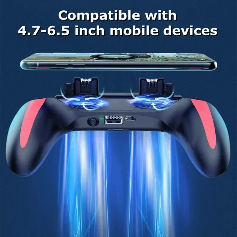 H10 Controller di gioco per cellulari a 4 dita con radiatore, joystick per mira e tiro, compatibile con iOS e Android._voghion.com
