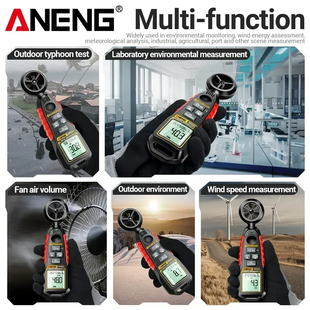 【Best SKU活动价 Guaranteed】 ANENG Digital Anemometer 0.4-30m/s Wind Speed ...