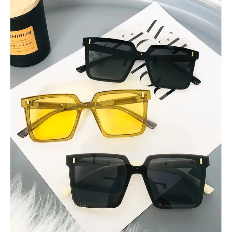 

New Rice Nail Decorative Sunglasses Trend Personality One-piece Square Glasses Fashion UV Protective Sunglasses