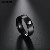 ICAM Stainless Steel Men Rings Skull Devil Punk Rock Hip Hop Jewelry Creativity Gift For Biker Male Boyfriend 1