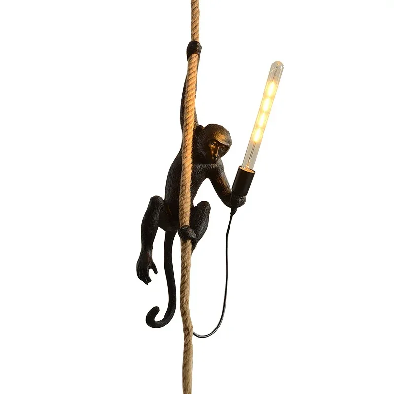Modern LED Pendant Lamp Resin Simian Art Monkey Pendant Light for Living Parlor Study Room Corridor Lights Home Interior Decor pendant lights pendant lamp
