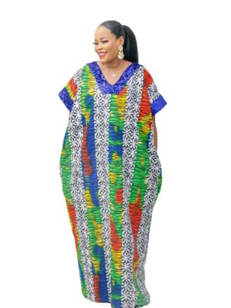 African Dress Kaftan Dress New Print African Maxi Dresses for Women Traditional Dashiki Kaftan Robe Elegant Lady Wedding Party Gown Muslim Church Dress