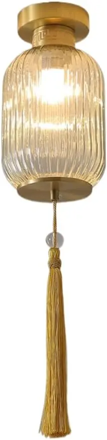 

Chinese Style Brass Glass Chandelier, Retro Simple Bedroom Bedside Lamp, Entrance, Porch, Aisle, Balcony Lamp, Chinese