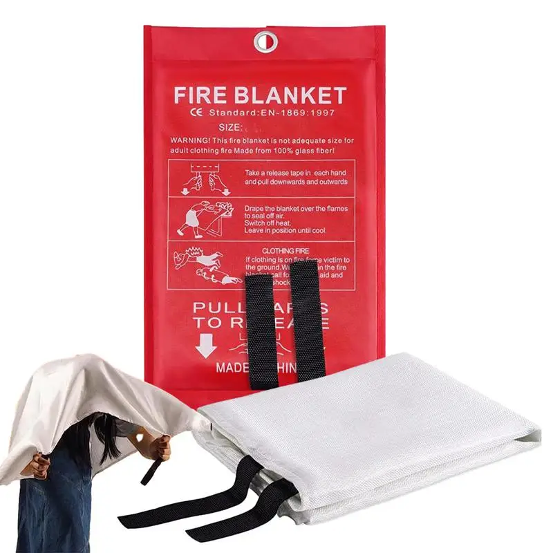 

Fire Blanket High Heat Resistant Fire Safety Blanket 1x1m Fire Suppression Blanket Fire Safety Equipment For Home Safety Kitchen