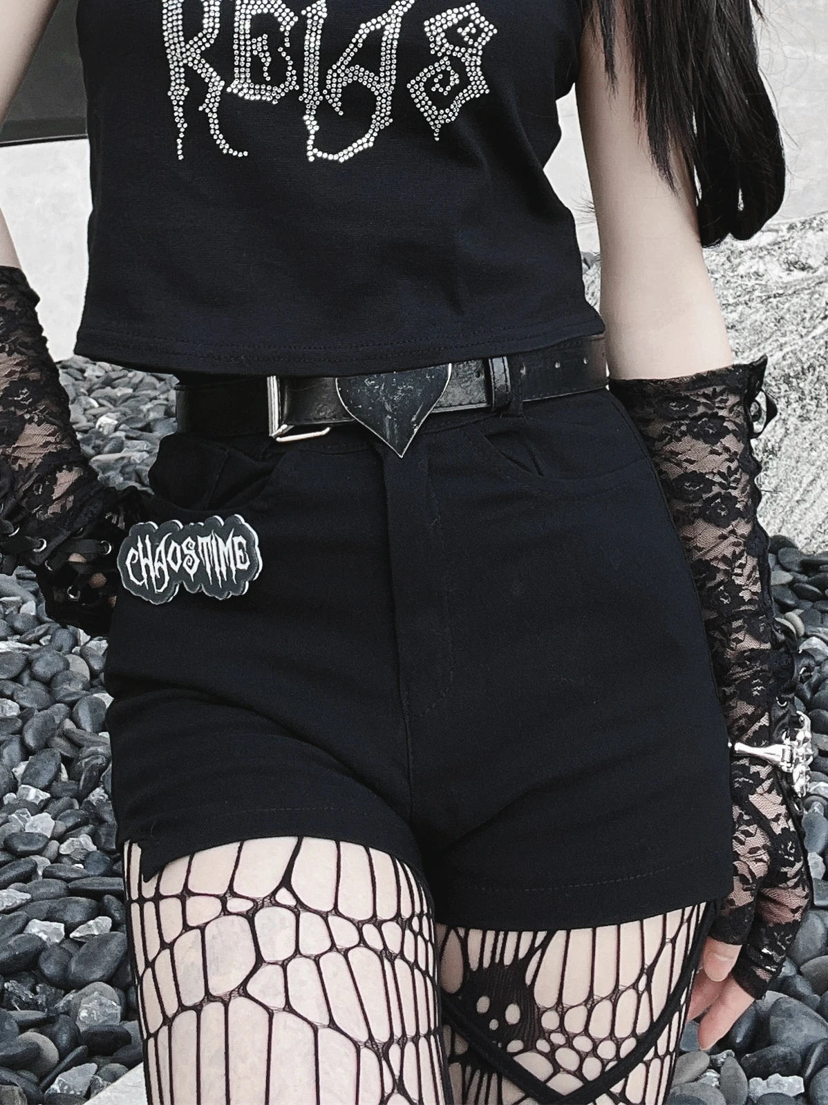 

Ruibbit Spring Summer New Arrival Women Vintage Punk Rock Gothic Shorts Sexy Short Pants Fashion Black Shorts Sweatshorts