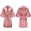 Robes courtes et soyeuses pour femmes, en Satin, pour demoiselle d'honneur, fête de mariée, vêtements de nuit