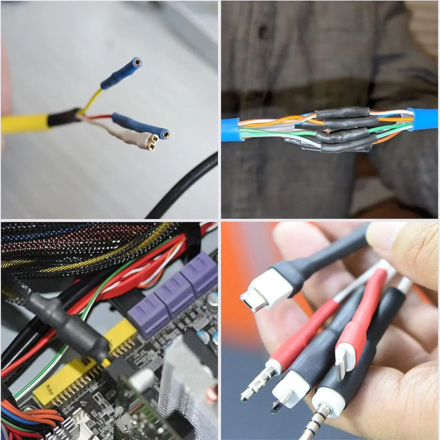 580/530/127PCS Heat Shrink Tubing kit 2:1 Shrinkable Wire Shrinking Wrap Tubing Wire Connect Cover Protection with Hot Air Gun 5