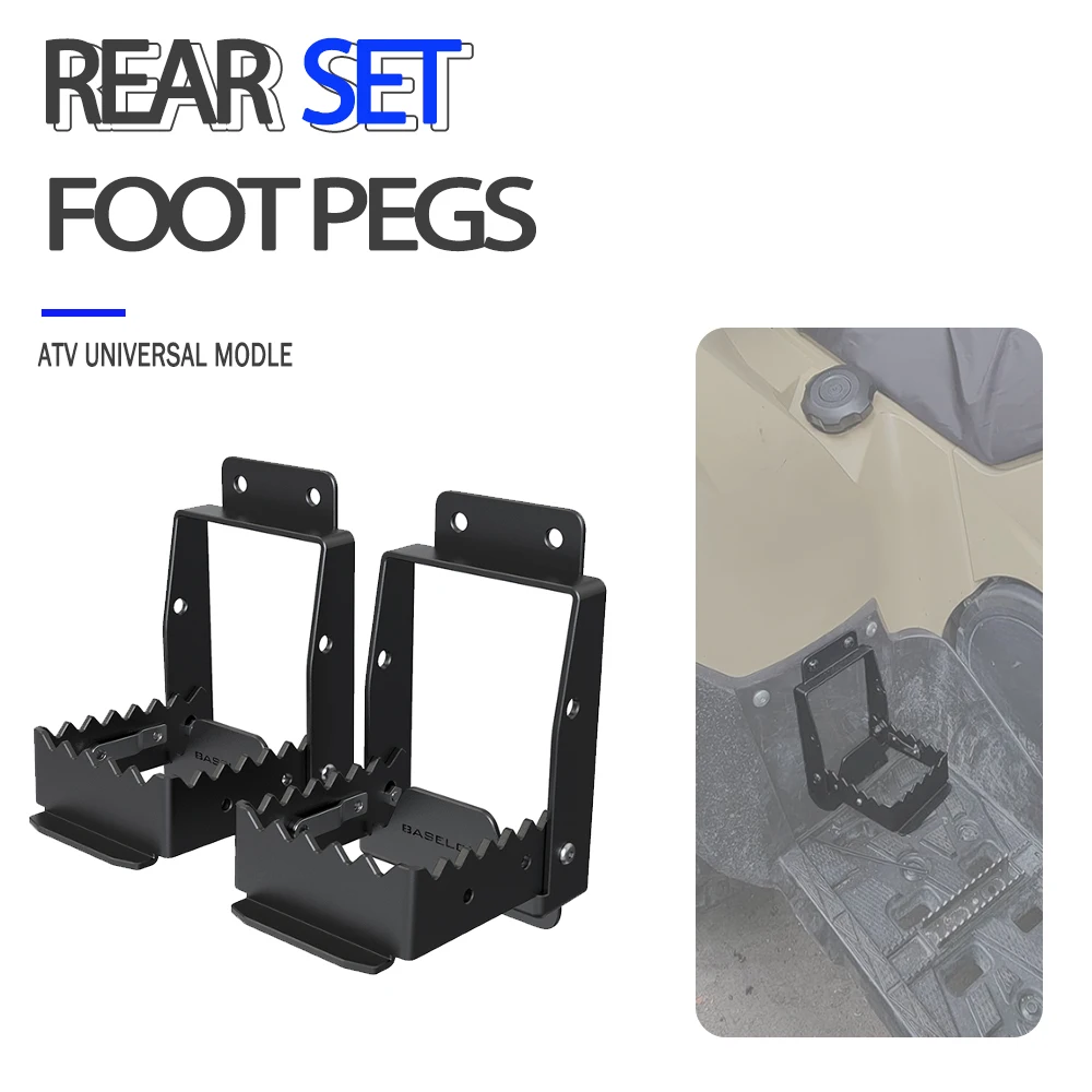 

Universal ATV Rear Set Foot Pegs Mount Kit Peg Clamp Extensions Bracket For Polaris Sportsman 450 -1000S/Scrambler 850/ XP 1000S