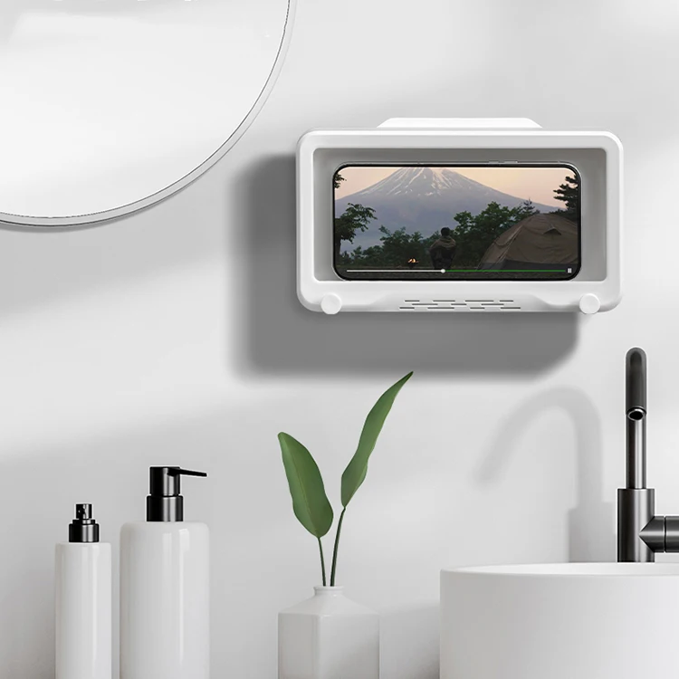 Wall Mounted Phone Holder for Bathroom Kitchen Creative Waterproof