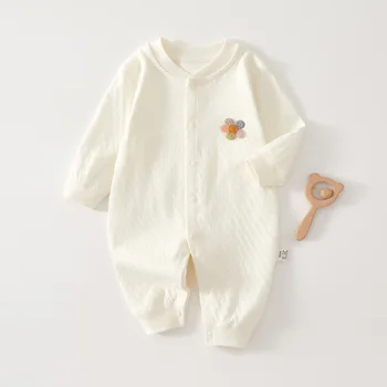 الربيع والخريف 0-12 أشهر الطفل السروال القصير جودة عالية الوليد الفتيات الفتيان 100% ملابس قطنية بأكمام طويلة ملابس الرضع 5