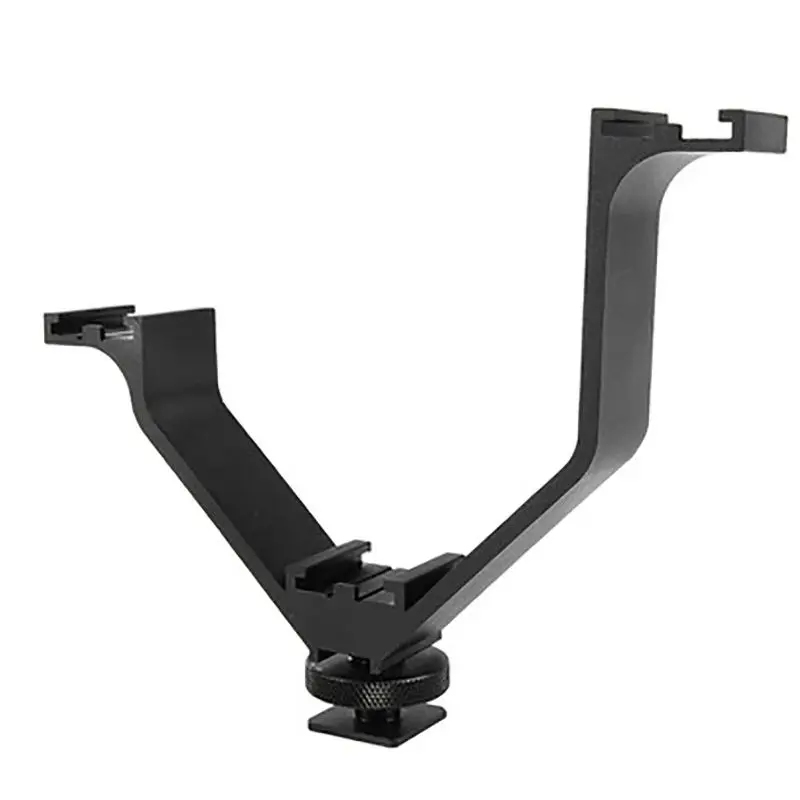 Aluminium Alloy 12.5cm V-Shape 3 Universal Cold Shoe Mount Bracket for LED Video Light, Microphone, Monitor, Flash, 1/4 Screw