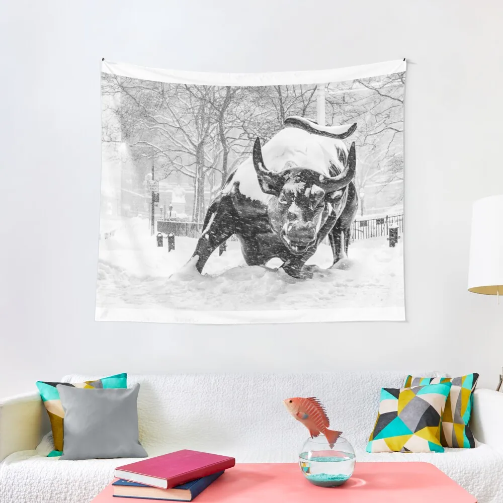 

The Wall Street Bull, NYC (in the snow) Tapestry Home Decorations Home Decorating