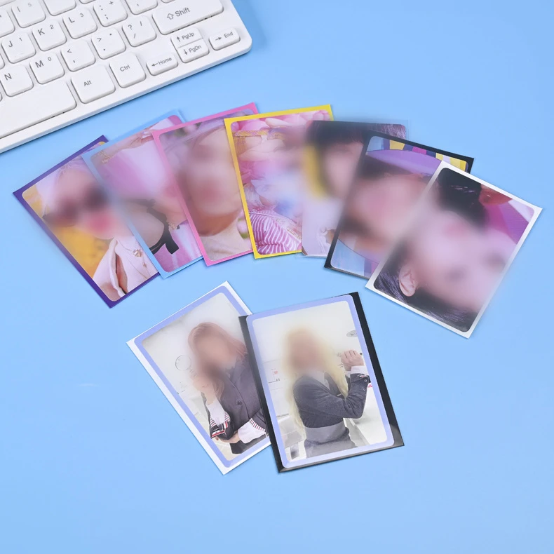 20pcs Kpop Card Sleeves 61x91mm 20C Heart Bling Holder for Holo Postcards Top Load Films Photocard Game Cards Protectors Album