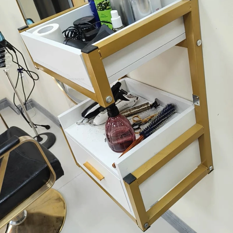 Description Picture 4 of itemWall-mounted Salon Trolleys Hair Salon Special Tool Trolley Barber Shop Tool Cabinet Salon Wall Storage Hair Cutting Cabinet GL