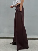 Parc Fee Fashion Loose Coffee Office Women Pants 2025 Casual High Waist Wide Trousers Elegant Full Length Pants Female Clothing - Image 4