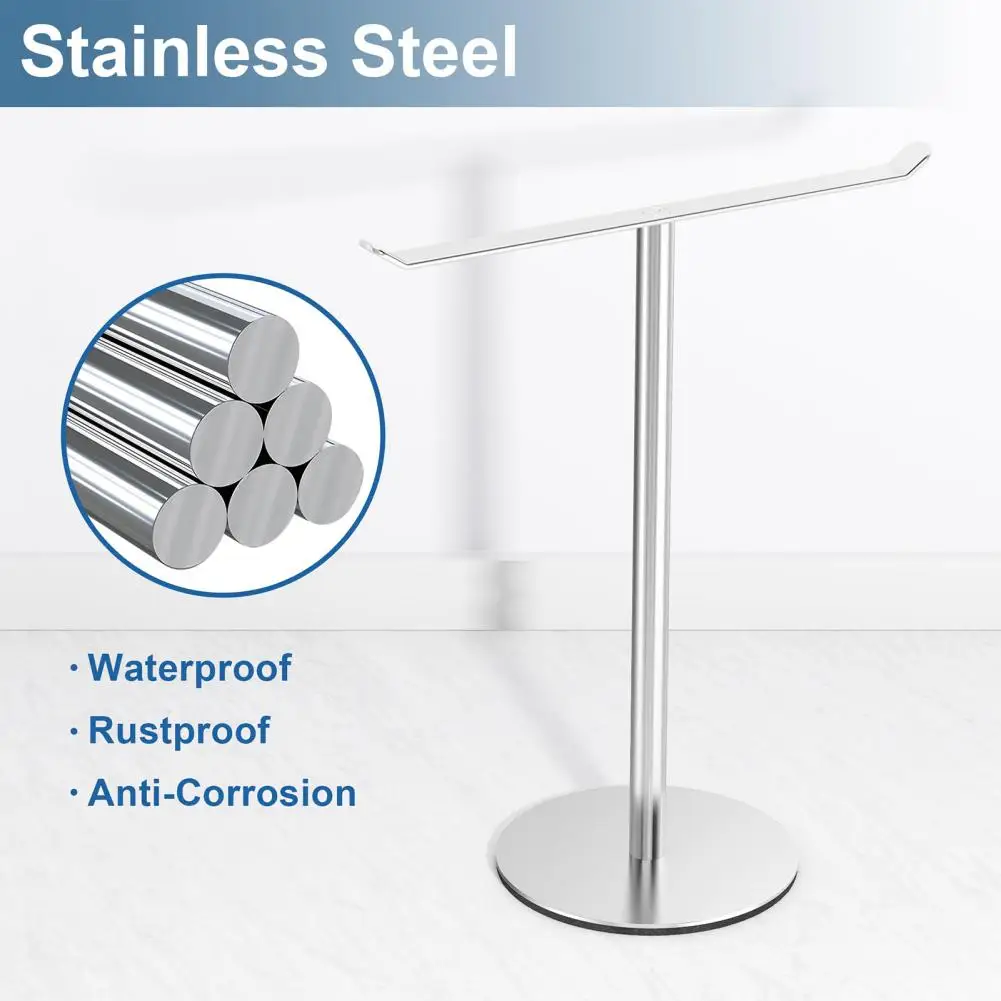 Towel Rack Modern Bathroom Towel Holder with Heavy Base for Countertop Organization Easy Installation T-shape Rack for Hand
