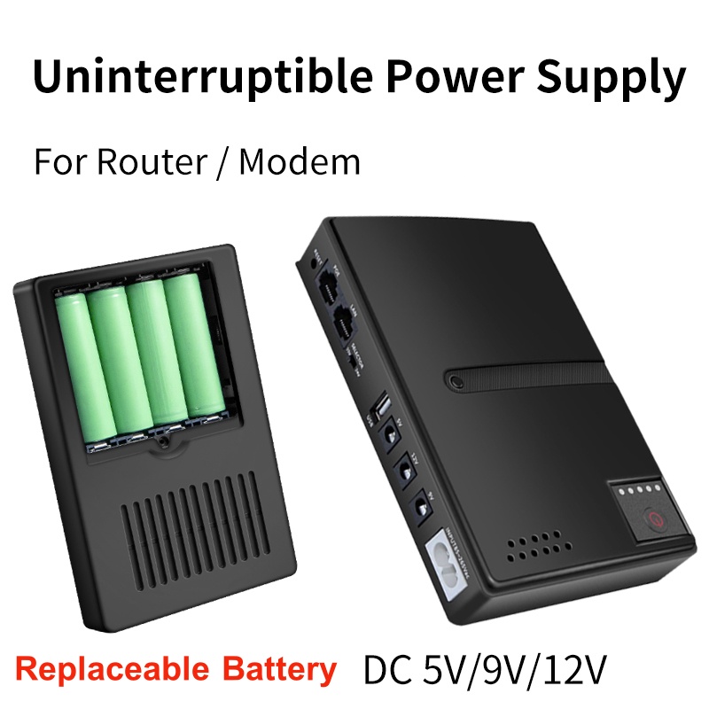 ãWithout BatteryãMini DC UPS Uninterruptible Power Supply 18650 Replaceable Battery Backup 5v 9v 12v 220V for Router Wifi Modem