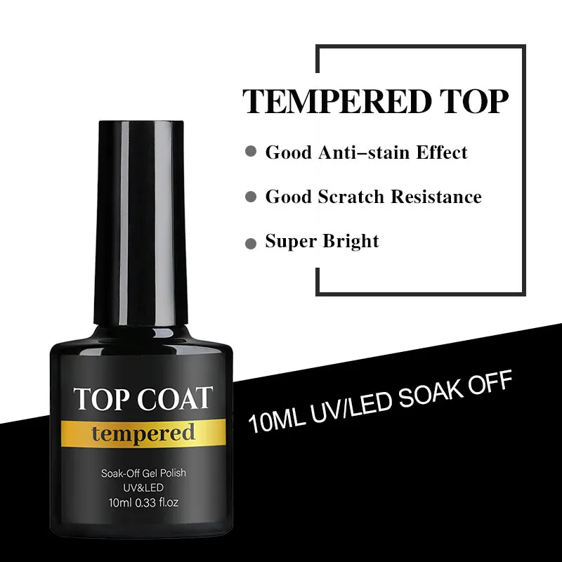 10ml Tempered Top Coat Nail Art Matte Top Base Coat UV Blooming Gel Reinforce Gel Varnish Polish UV LED NAILCO