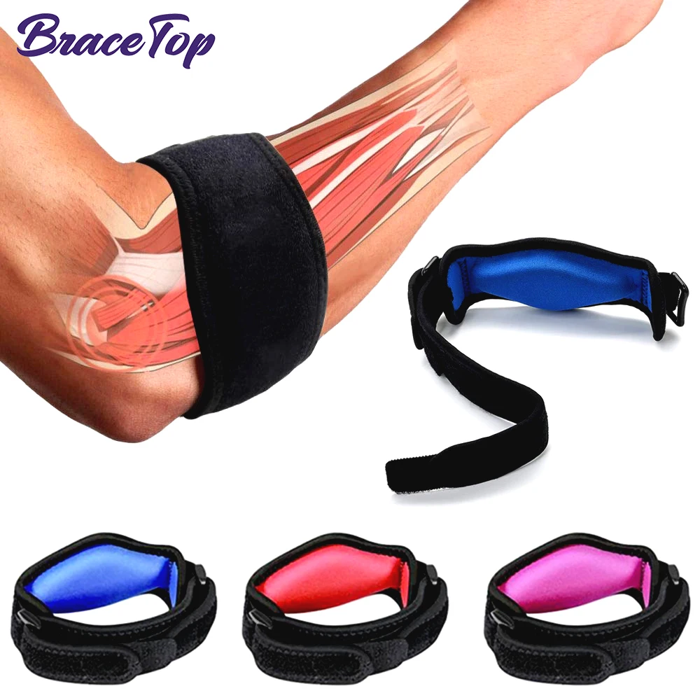 BraceTop Codera de tenis, alivio del dolor de codo para tendinitis, codo de  tenis y golfista, correa de codo ajustable con almohadilla de compresión -  AliExpress