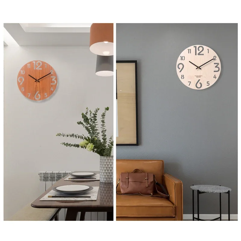 3D Wall Clock 12 inch,3d number wall clock for Living Room Kitchen Home Decor