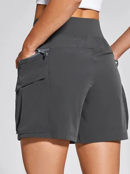 Womens Cargo Shorts Zipper Workwear Capri Length in Spring Colors Navy Blue S 3