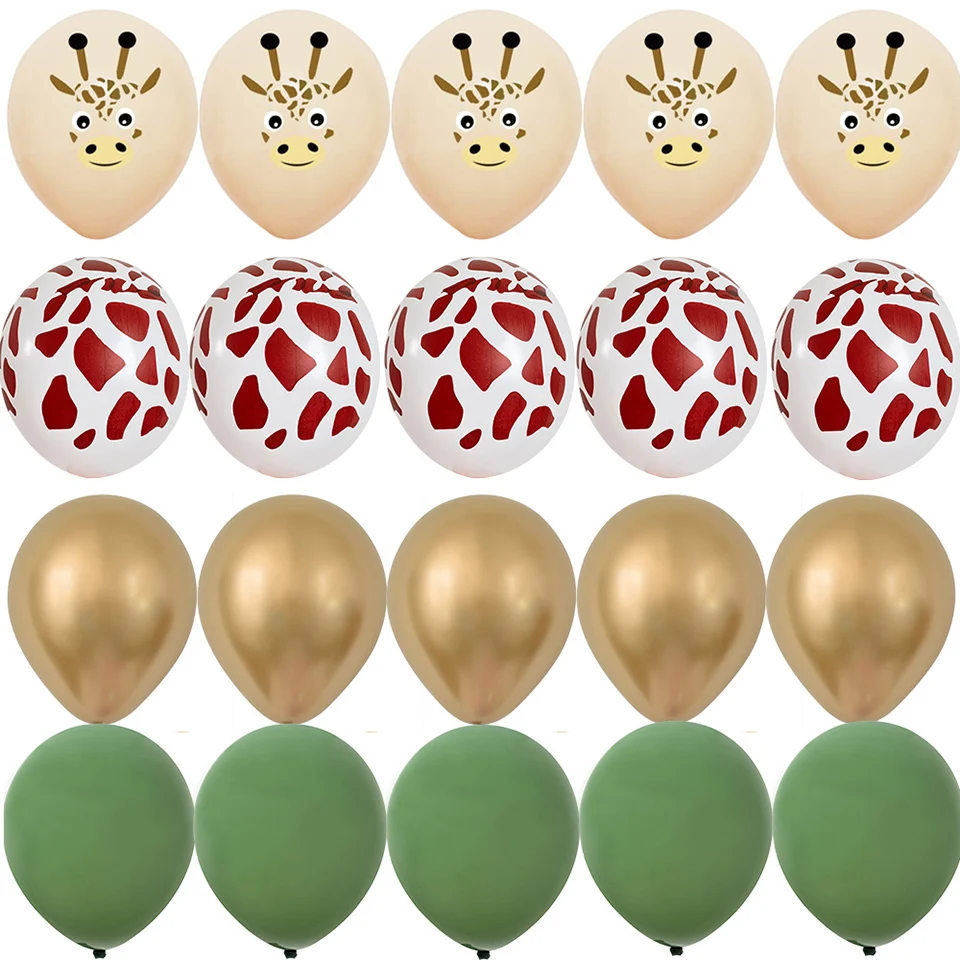 20 Stück Wildtier-Latex-Luftballons, Tiermuster-Luftballons-Set für Kinder, Dschungel-Safari, alles Gute zum Geburtstag, Party-Dekoration, DIY-Geschenke – Detail 3
