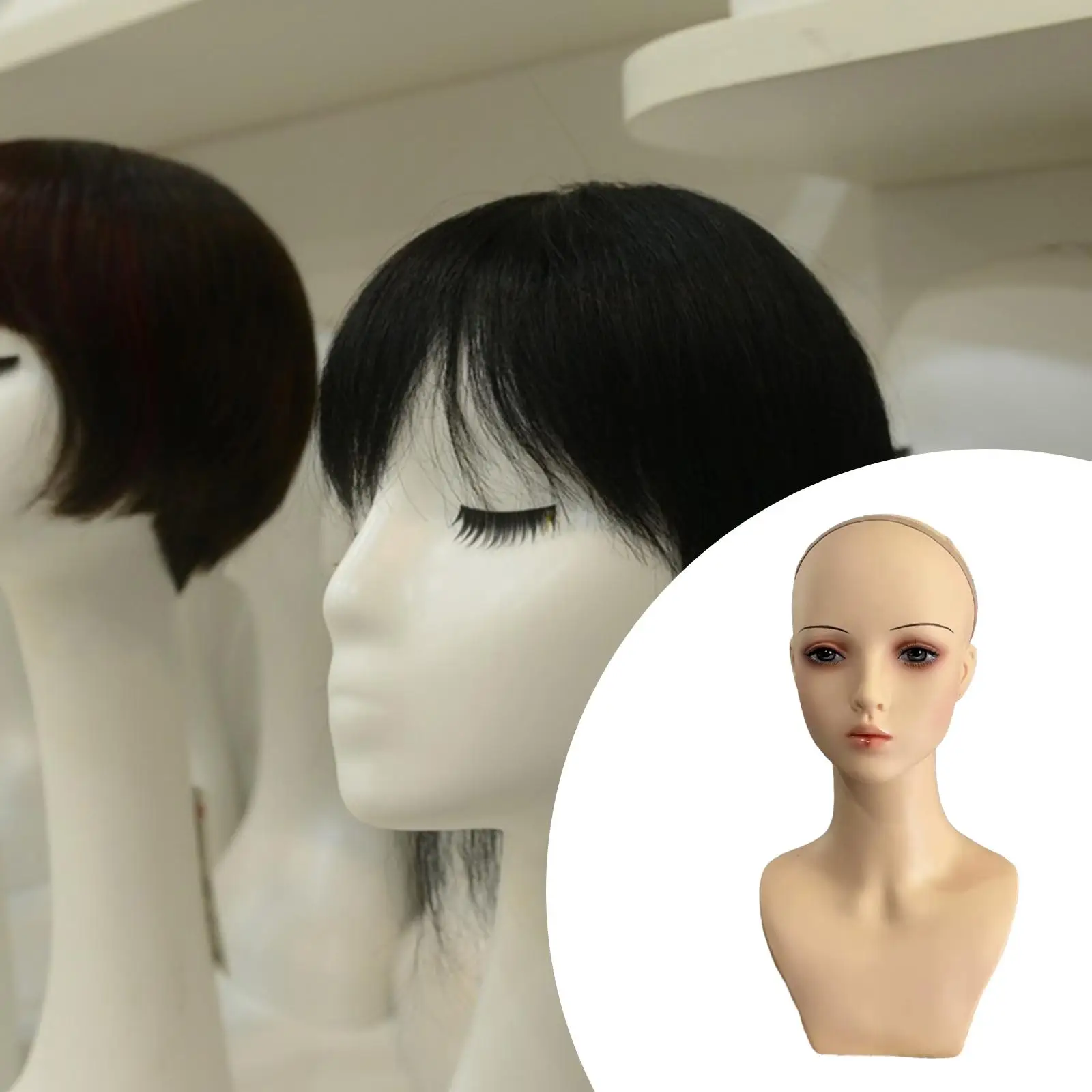 Manikin Wig Display Standmannequin Head Multipurpose Eyelash Extension Female Bald Mannequin Head for Glasses Cap Hat Wig Making