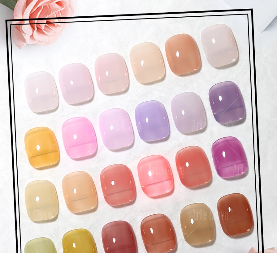 Description Picture 3 of itemArte Clavo 4PCS/SET Jelly Color Nail Gel Polish Set Base Top Coat Varnish Soak Off UV Gel LED Semi Permanent All For Manicure