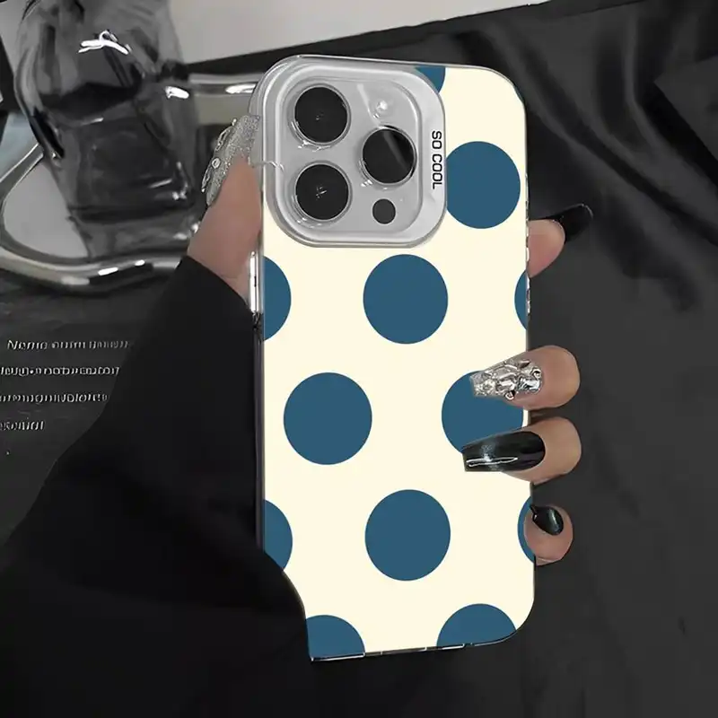Simple Black White Polka Dot Phone Case For iPhone 16 15 14 13 12 11 Pro Max 17 Plus Colorful Cover - Image 14
