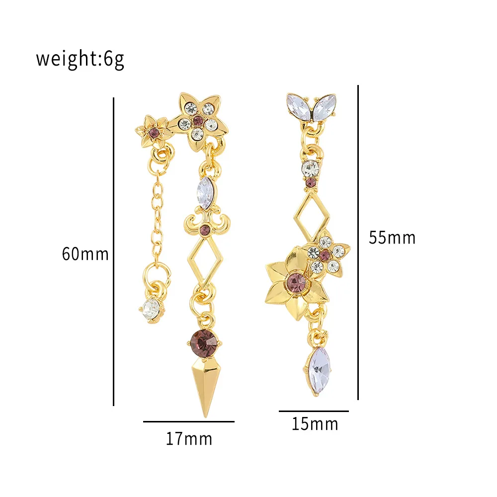 Game Genshin Impact Cosplay Earrings Venti Xiao Tartaglia Zhongli Women Pendant Ear Studs Jewelry Earring Accessories Gifts