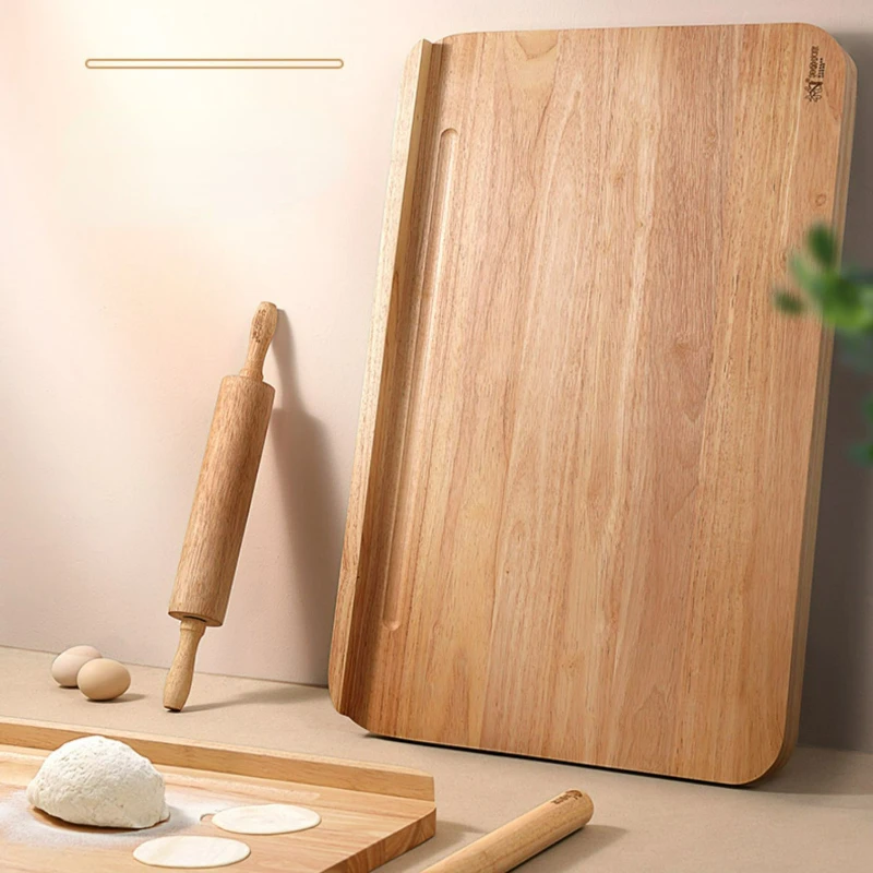 Thai Rubber Wood Breadboard Household Kneading and Panels Large Chopping Board Solid Wood Thickened Cutting Board for Kitchen