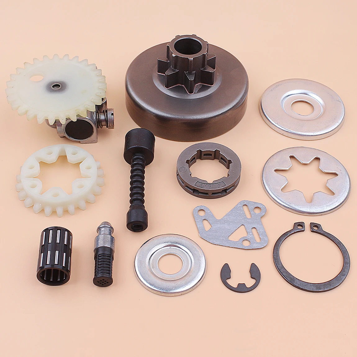 

3/8" 7T Clutch Drum Sprocket Rim Oil Pump Filter Line Washer Repair Kit For Stihl MS360 MS380 038 070 Chainsaw Spare Parts