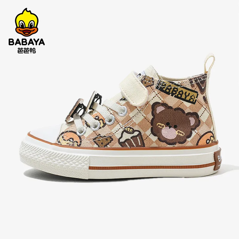 Babaya Children's Canvas Shoes Girls Cartoon Breathable Sneakers for Kids 2023 Autumn Boys High-top Shoes Toddler Casual Shoes