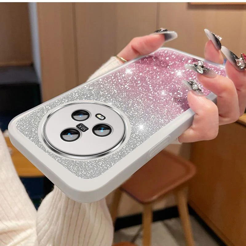 Gradient Fir Glitter Silikon Réckcover fir Magic 5 Hülle Honor Magic5 Pro Bumper_voghion.com