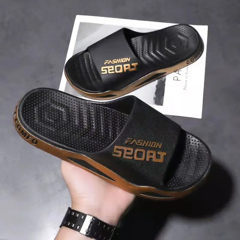 New Summer Soft Sole Slippers Fashion Personality Home Bathe Sandals Anti Slip Durable Men's Beach Outdoor Plus Size Flip Flops