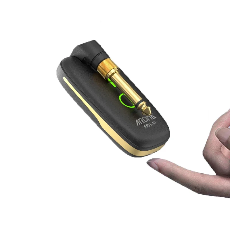 AROMA UHF Wireless Guitar System Guitar Transmitter Receiver Electric Bass Wireless Transmitter Built-In Rechargeable