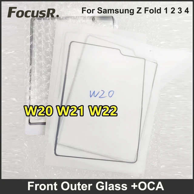 OEM Flexible Front Glass + OCA For Samsung Galaxy Z Fold 1 2 3 4 LCD Display Touch Screen Outer Soft Film Repair Replacement