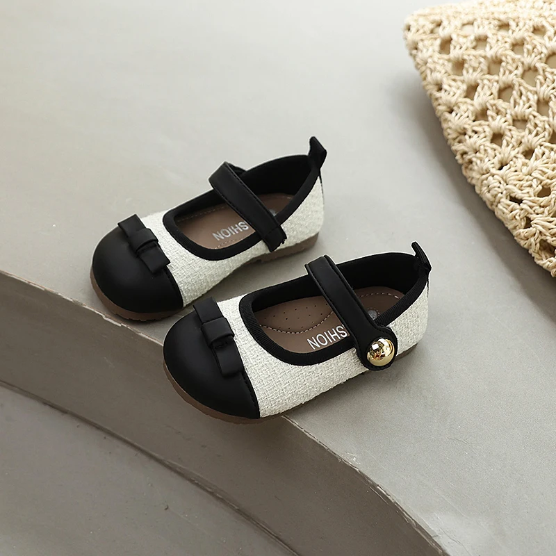 Spring Autumn Trend Girls Causal Princess Shoes Sweet Bowknot Kids Leather Shoes Fashion Children Wedding Party Flat Shoes New