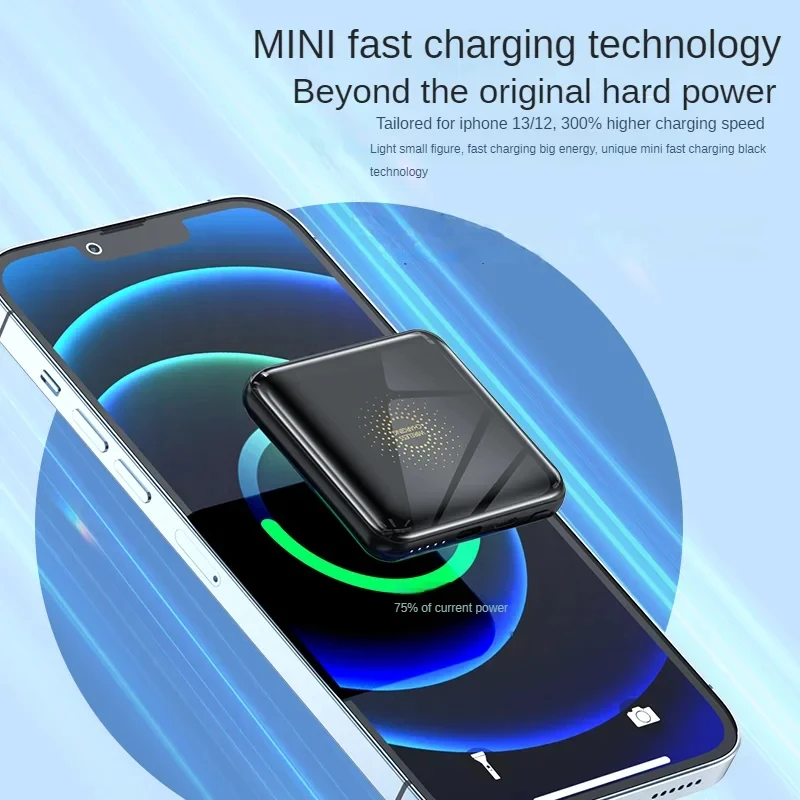 Mini Power Bank 50000mAh Super Fast Charging Magnetic Qi Wireless Power Bank For Xiaomi IPhone15 14 Portable External Battery