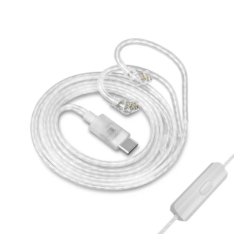 KZ イヤホン Type-C 2PIN ケーブル銀メッキアップグレード