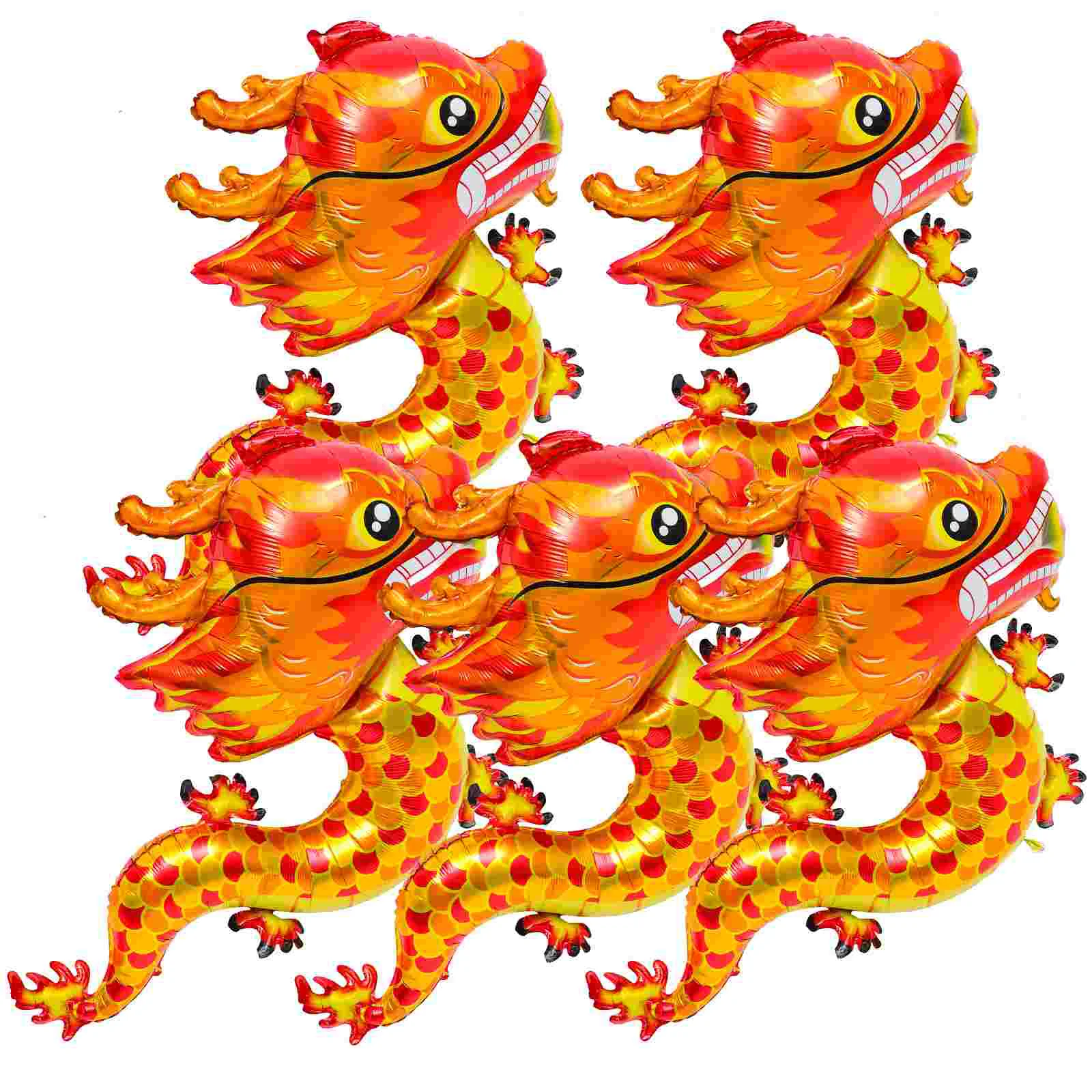 

5pcs Chinese New Year Balloons Dragon Shaped Balloons Spring Festival Balloon for New Year